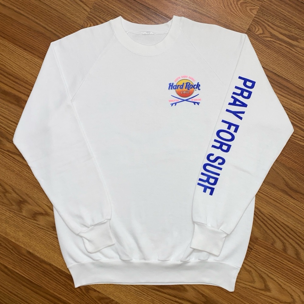 Vintage 80s Hard Rock Cafe World Cup of Surfing Sweatshirt Size L Retro Surf - Picture 2 of 6